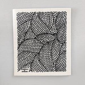 Reusable dish cloths - black and white line design